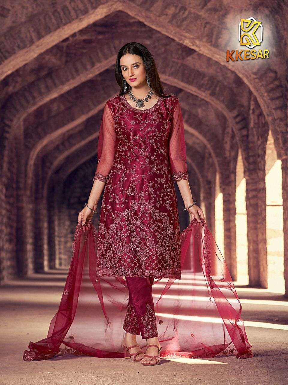 NAIMAT BY NAIMAT FASHION 101 TO 106 SERIES BEAUTIFUL PAKISTANI SUITS STYLISH COLORFUL FANCY CASUAL WEAR & ETHNIC WEAR NET EMBROIDERED DRESSES AT WHOLESALE PRICE